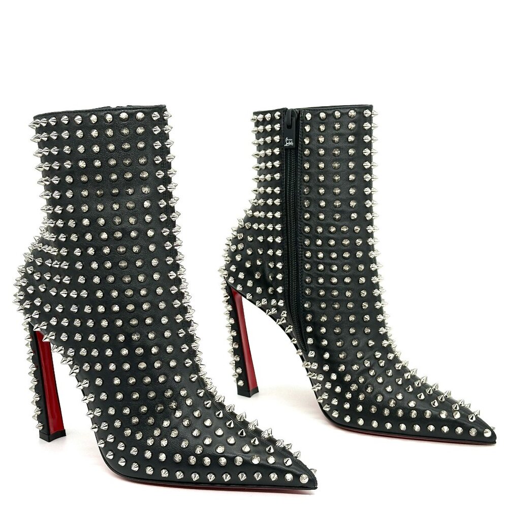 Christian Louboutin CONDORA BOOTY SPIKES 100 Ankle Bootie Boots Heels - Picture 13 of 16